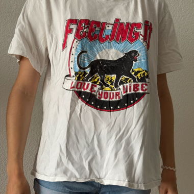 Weisses Panther Graphic T-Shirt