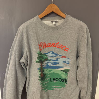 Sweat gris Lacoste