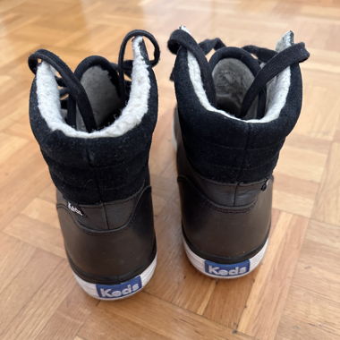 Keds black leather ankle boots