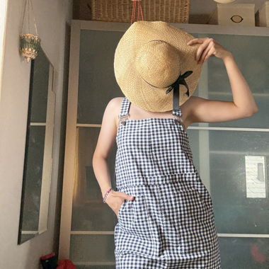 Gingham Overall Dress