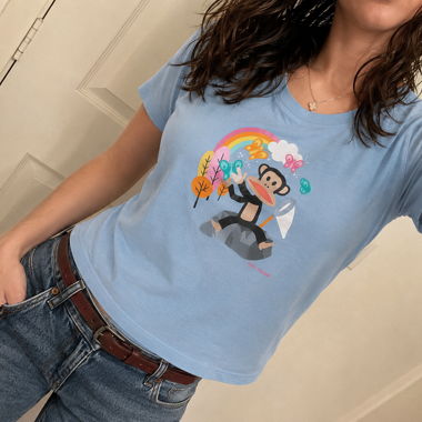 Y2K Paul Frank Blue T-Shirt, Size S