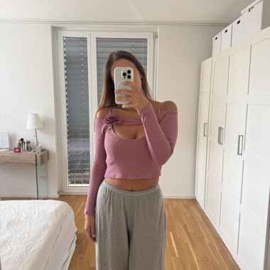 Bershka Pink Crop Top