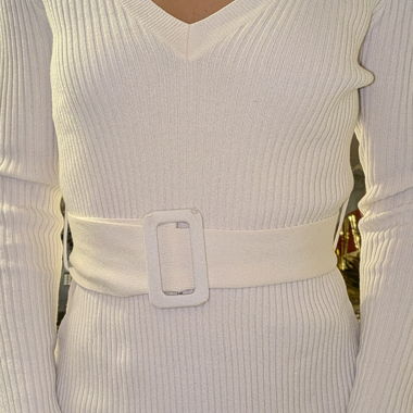 Abito a costine bianco Kontatto