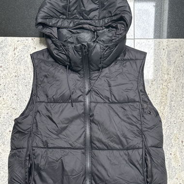 Black Hooded Puffer Vest