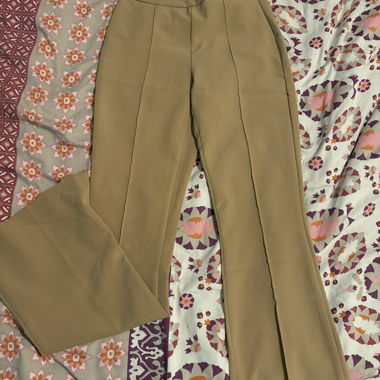 Beige Fabric Trousers