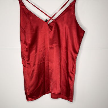 Top camisole in raso rosso