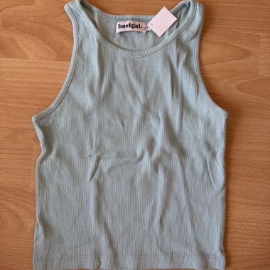 Top a Canotta Azzurro Righe