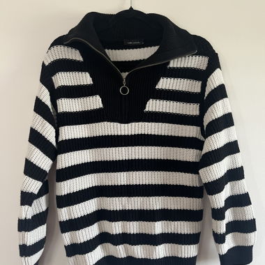 Black and White Striped Jumper