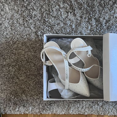 Sparkly white heels