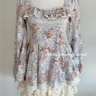 Liz Lisa Blue Lace Babydoll Top Grösse S/klein M