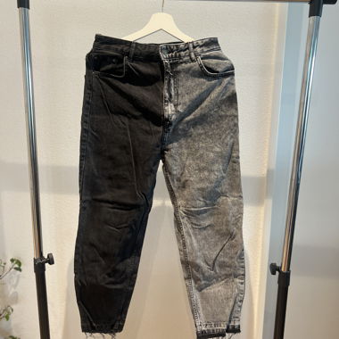Jeans Mom Bershka nero-grigio