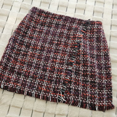 Gonna corta in tweed multicolore