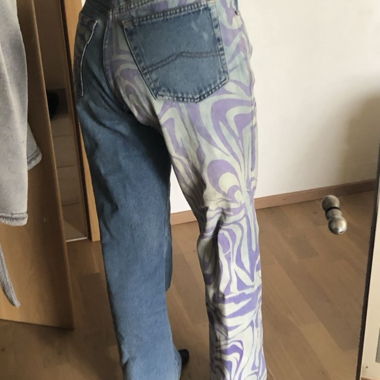Jeans Patchwork a Gamba Larga