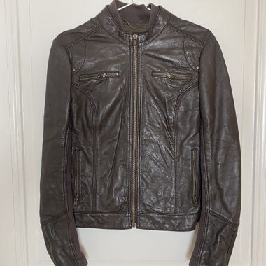 Giacca in pelle marrone