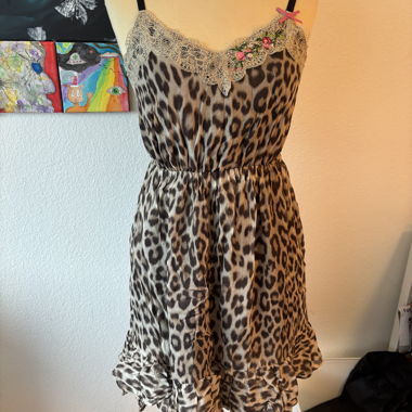 Twinset Leoparden-Spitzentn Kleid 