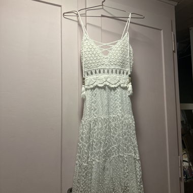 White Lace Dress with Straps