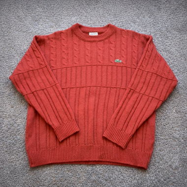 Pull en maille Lacoste rouge