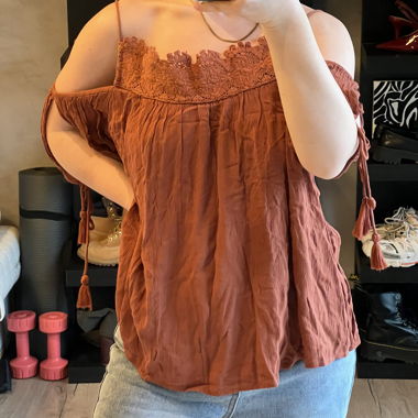 Promod rust off-shoulder top