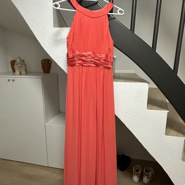 Robe de soirée corail