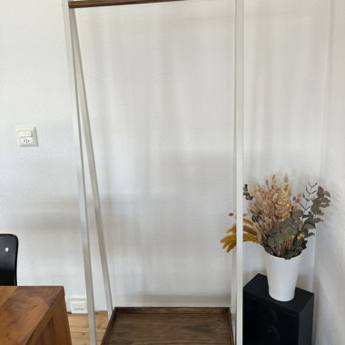 Attaccapanni con scaffale legno-metallo