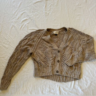 pull tricot brun/beige