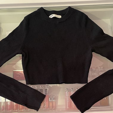 Maglia corta nera PULL&BEAR