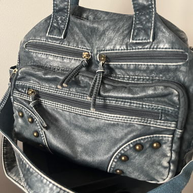 Sac bandouliere bleu effet denim
