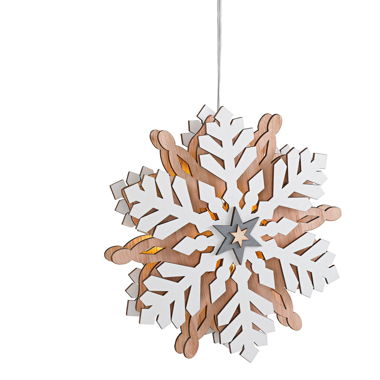 LED-Deckohänger Schneeflocke Holz Timer X-Mas_2