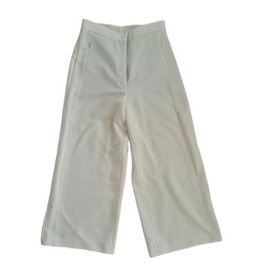 Pantalon culotte Akris Punto mélange laine crème