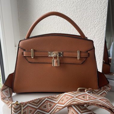 brown leather bag