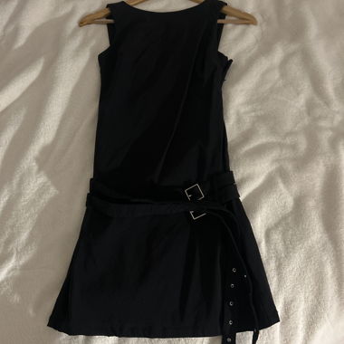 Black dress with belt