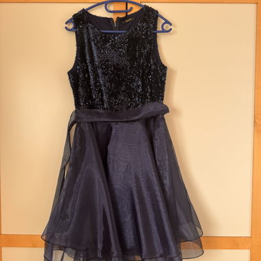 Navy Sequin Evening Dress Size 42