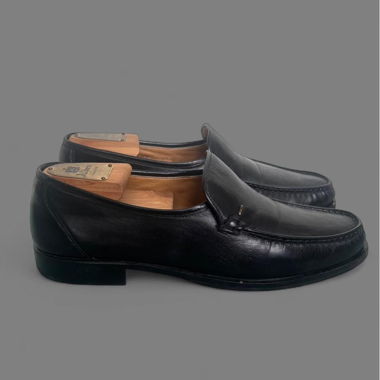 Vintage Bally Black Leather Loafers