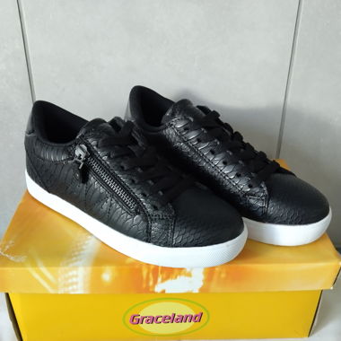 Graceland Sneaker Schwarz Animal-Print Prägung