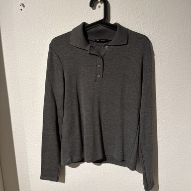 Polo gris à manches longues