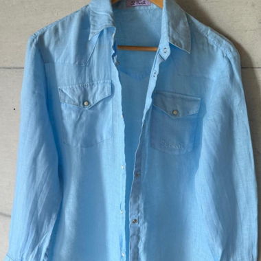 MC2 Light Blue Saint Barth Linen Shirt