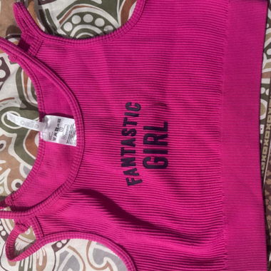 Top canotta a costine rosa per ragazze
