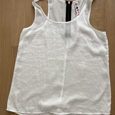 White Tank Top with Back Zipper