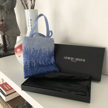 Giorgio Armani Parfums Blue Silk Bag