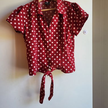 Camicia rossa a pois XL