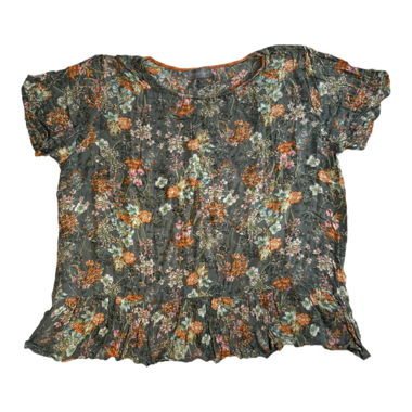 Himalaya Clothing - Graue Bluse mit Blumen und Rüschen