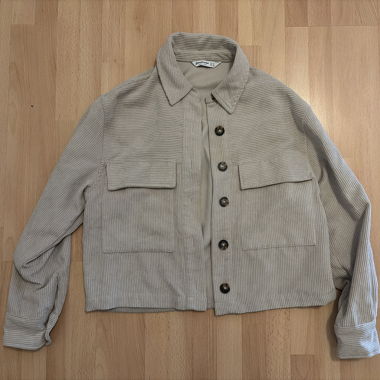 Chemise en velours côtelé beige