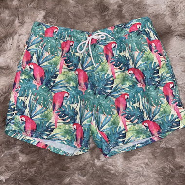 FSBN Beach pantaloncini da bagno con stampa pappagallo