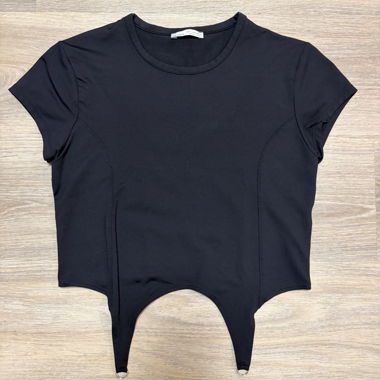 Black Short-Sleeve Top