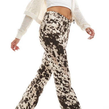 Cowprint cotton trousers