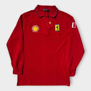 Polo Ferrari a maniche lunghe Rosso (S)