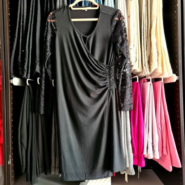 Happy Holly Black Lace Midi Dress