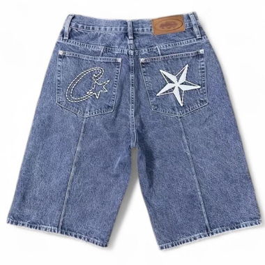 Y2k Blue Corteiz Baggy Shorts Jorts