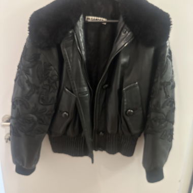 Giacca in pelliccia nera Jil Sander