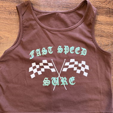 Brown Graphic Tank Top